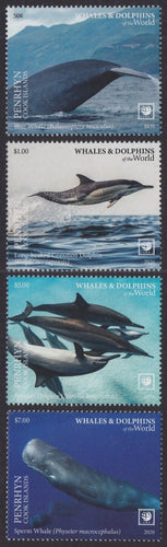 Penrhyn (2020) Whales & Dolphins of the World, Part I, Large Stamp - Sgls, Set/4