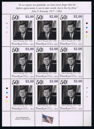 P # 519-20 (2013) JFK 50 Year Commemorative Sheets