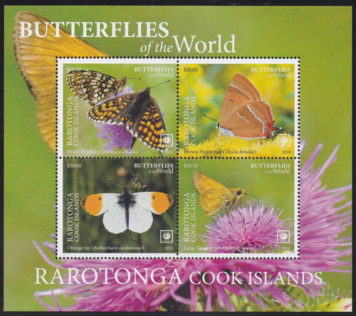 Rarotonga (2020) Butterflies of the World, Part II - S/S