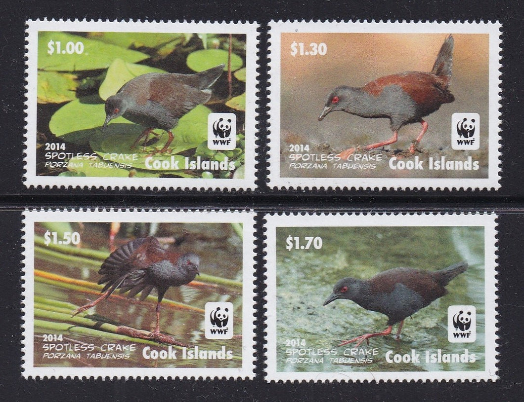 Cook Islands # 1520-23 (2014) WWF Spotless Crake Bird