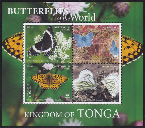 Tonga (2020) Butterflies of the World, Part II - S/S