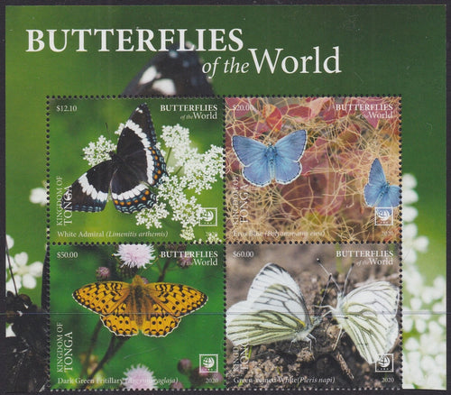 Tonga (2020) Butterflies of the World, Part II, Large Stamp - BK/4, Top