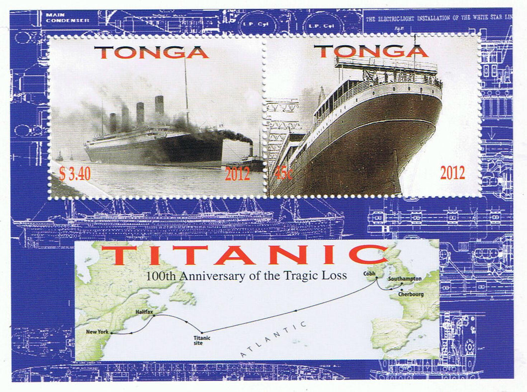 #T 1179 (2012) 100th Anniversary of the Cruise Ship Titanic Small Souvenir Sheet