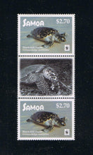 2016 Samoa WWF Hawksbill Turtle Gutter Pairs with Grayscale Image [1]