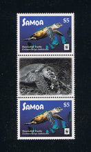 2016 Samoa WWF Hawksbill Turtle Gutter Pairs with Grayscale Image [1]