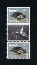 2016 Samoa WWF Hawksbill Turtle Gutter Pairs with Grayscale Image [2]