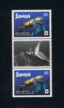 2016 Samoa WWF Hawksbill Turtle Gutter Pairs with Grayscale Image [2]