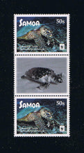 2016 Samoa WWF Hawksbill Turtle Gutter Pairs with Grayscale Image [3]