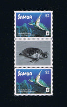 2016 Samoa WWF Hawksbill Turtle Gutter Pairs with Grayscale Image [3]