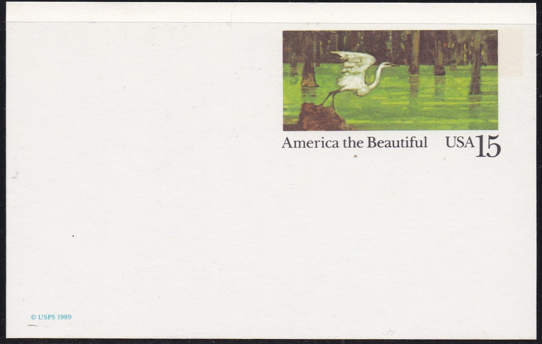 # UX129 (1989) Blue Heron - Postal Card