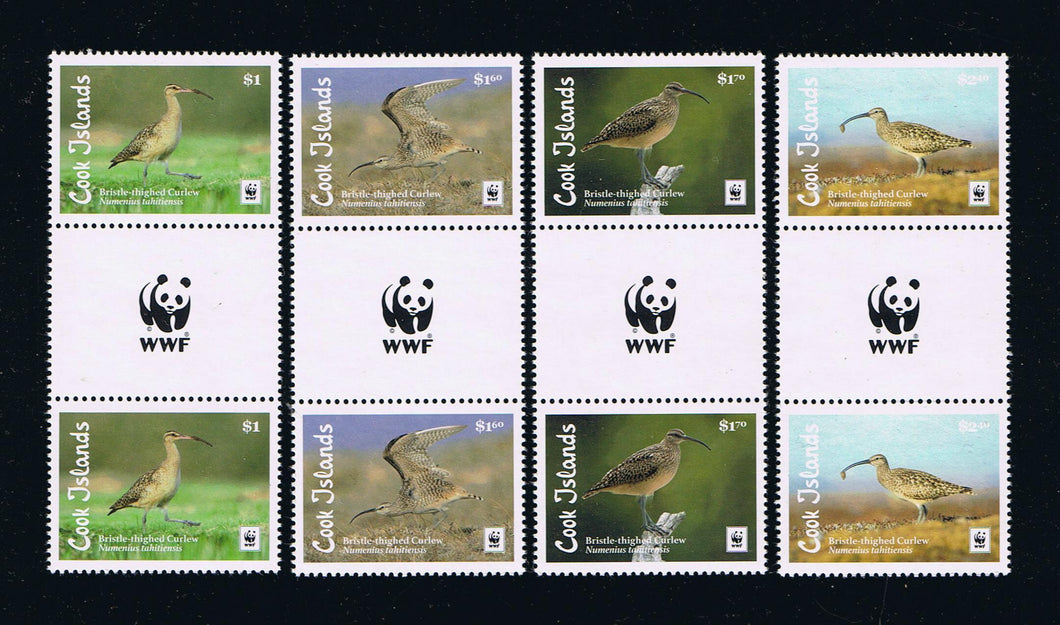 Cook Islands 2017 #1583-86 WWF Curlew Bird GP Set